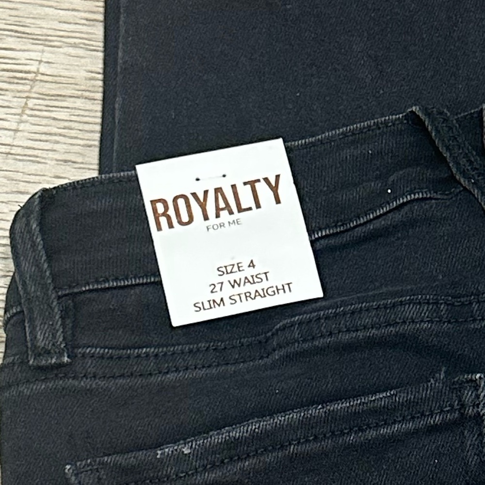 Royalty For Me. Black Straight-Leg Jeans. Size 27 (4) - Picture 7 of 7